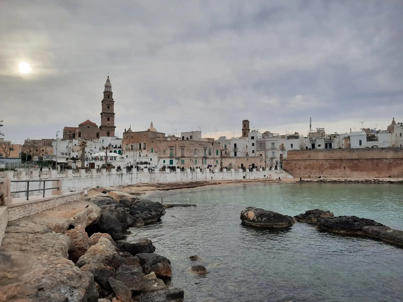 Monopoli old town seen from the sea in Puglia